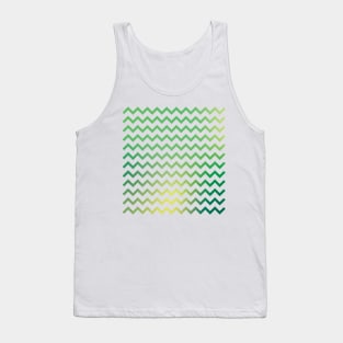 Chevron Stripes Natural Green and Yellow Gradient Tank Top
